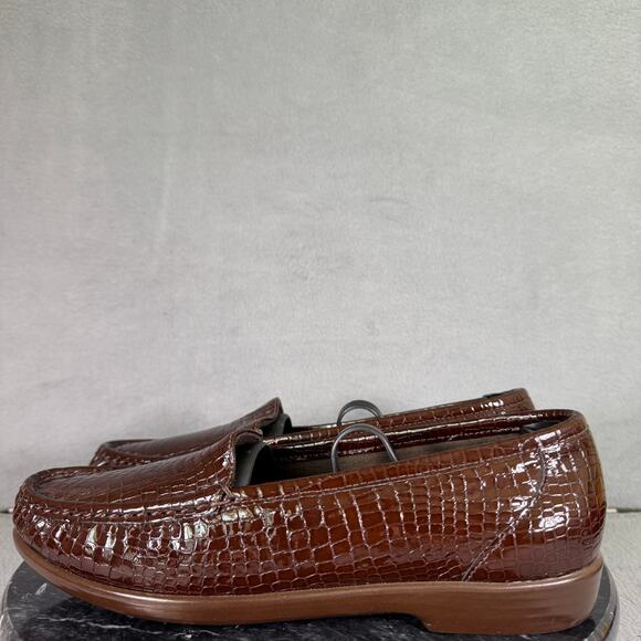 SAS Simplify Slip On Loafer Brown Croc Leather Upper Women’s Size 9M US - Picture 1 of 9
